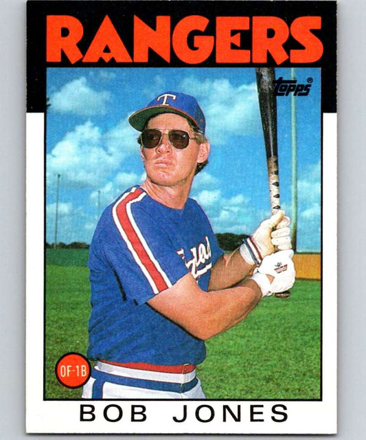 1986 Topps #142 Bob Jones Rangers MLB Baseball Image 1