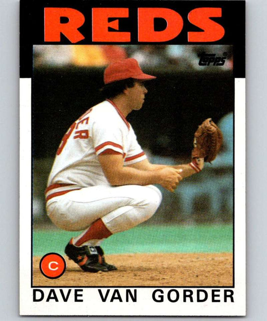 1986 Topps #143 Dave Van Gorder Reds MLB Baseball Image 1