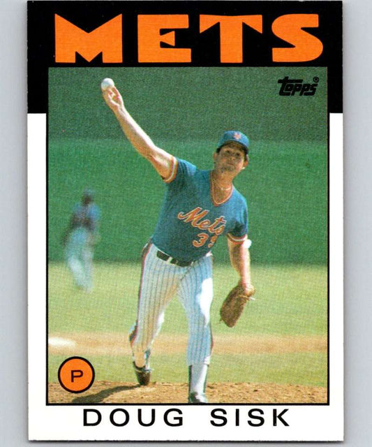 1986 Topps #144 Doug Sisk Mets MLB Baseball Image 1