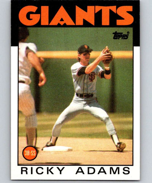 1986 Topps #153 Ricky Adams Giants MLB Baseball Image 1