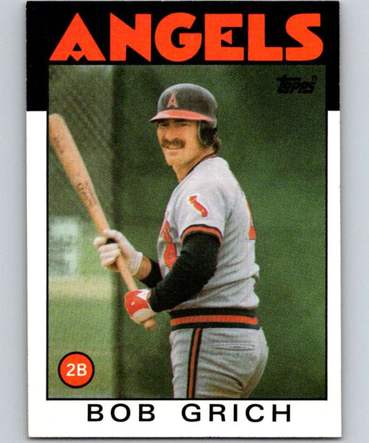 1986 Topps #155 Bobby Grich Angels MLB Baseball Image 1