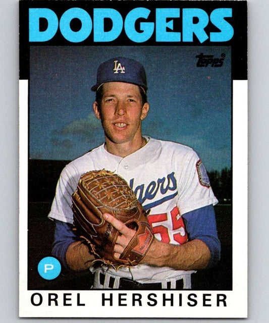 1986 Topps #159 Orel Hershiser Dodgers UER MLB Baseball Image 1