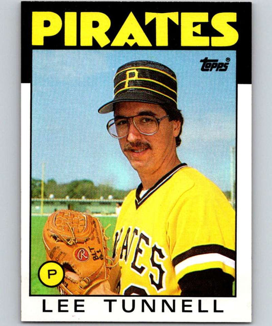 1986 Topps #161 Lee Tunnell Pirates MLB Baseball Image 1