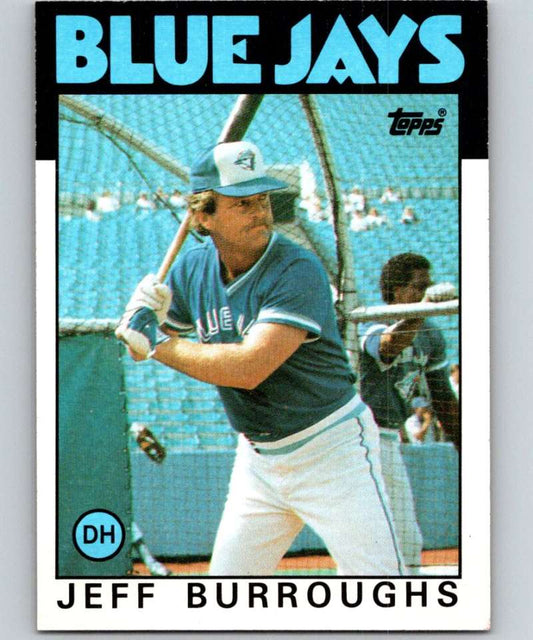 1986 Topps #168 Jeff Burroughs Blue Jays MLB Baseball Image 1