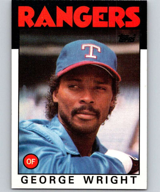 1986 Topps #169 George Wright Rangers MLB Baseball Image 1