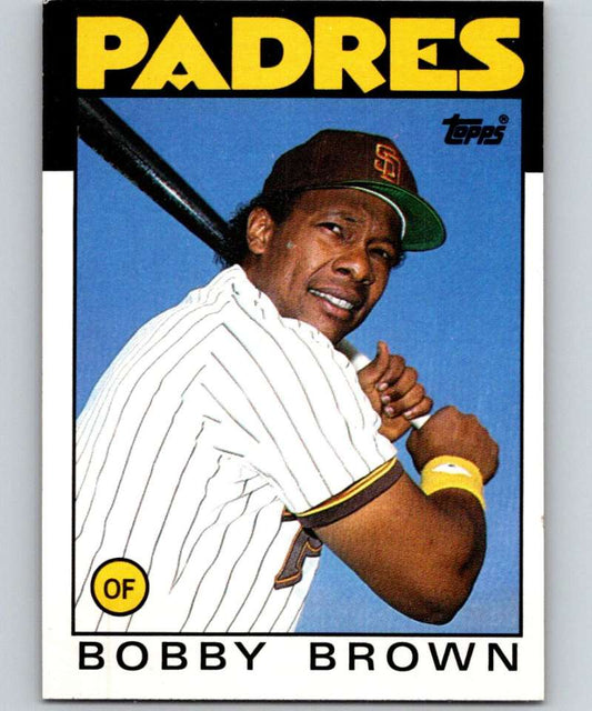 1986 Topps #182 Bobby Brown Padres MLB Baseball Image 1