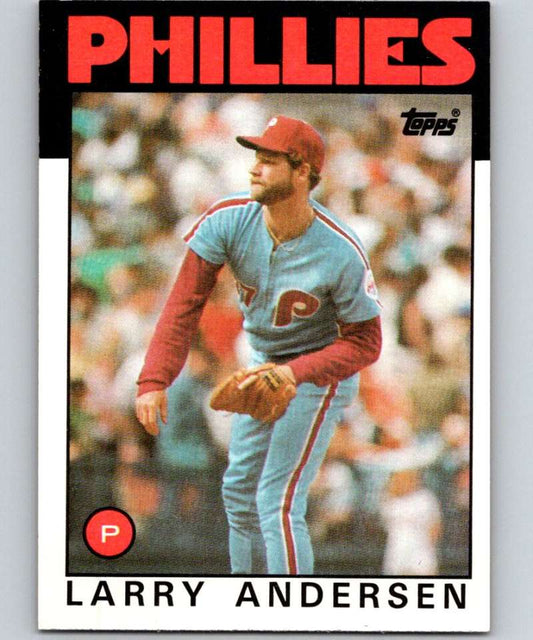 1986 Topps #183 Larry Andersen Phillies MLB Baseball Image 1