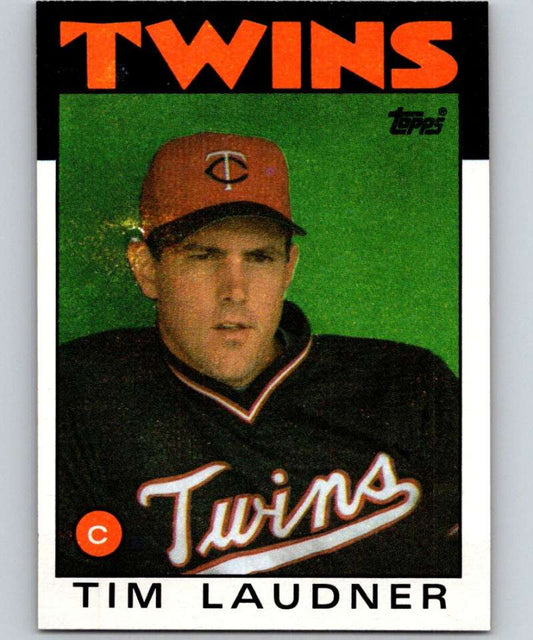 1986 Topps #184 Tim Laudner Twins MLB Baseball Image 1