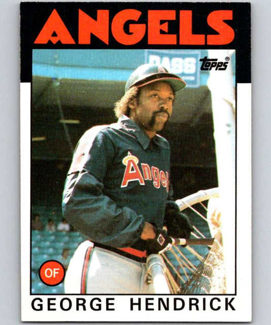 1986 Topps #190 George Hendrick Angels MLB Baseball Image 1