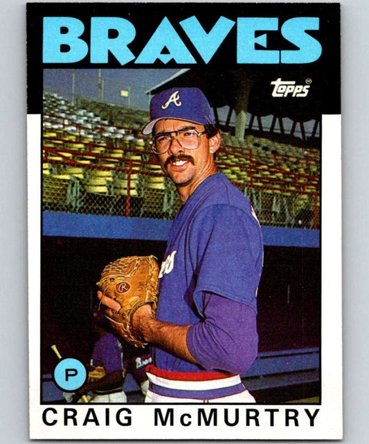1986 Topps #194 Craig McMurtry Braves MLB Baseball Image 1
