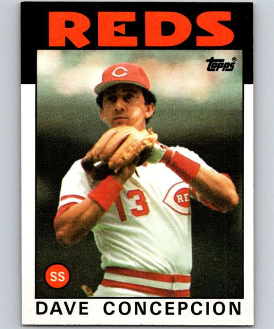 1986 Topps #195 Dave Concepcion Reds MLB Baseball Image 1
