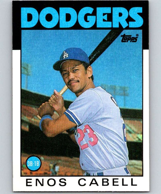 1986 Topps #197 Enos Cabell Dodgers MLB Baseball Image 1