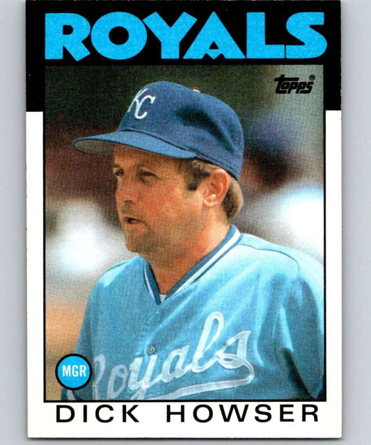 1986 Topps #199 Dick Howser Royals MG MLB Baseball Image 1