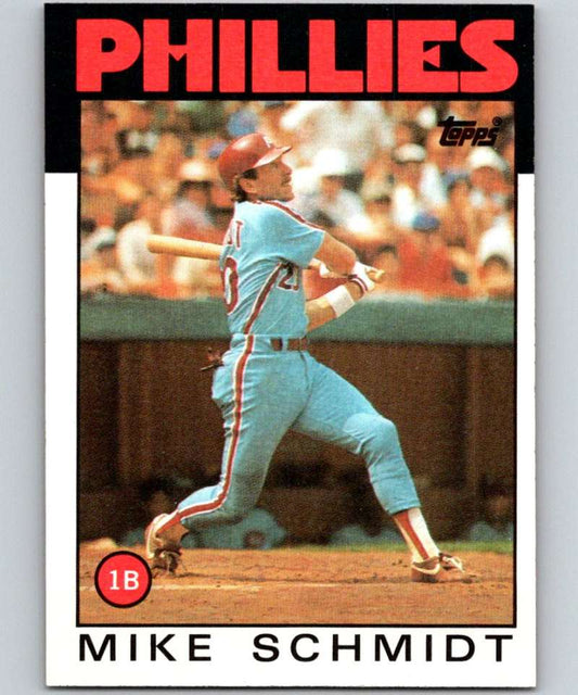 1986 Topps #200 Mike Schmidt Phillies MLB Baseball Image 1