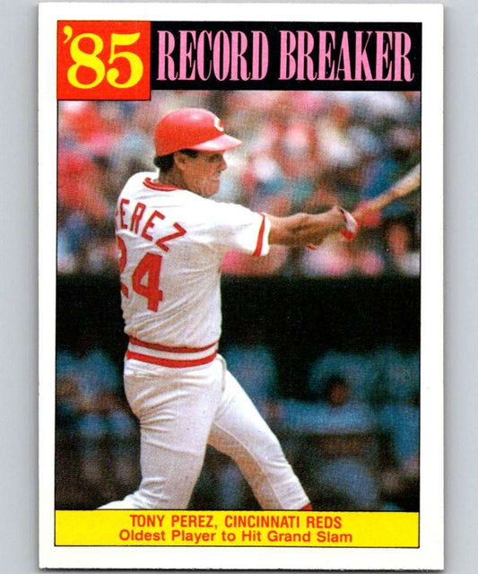 1986 Topps #205 Tony Perez Reds RB MLB Baseball Image 1