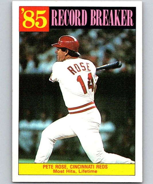 1986 Topps #206 Pete Rose Reds RB MLB Baseball