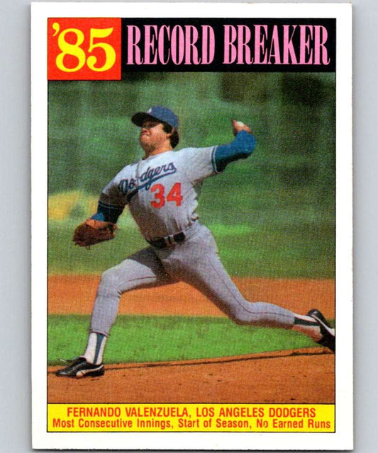 1986 Topps #207 Fernando Valenzuela Dodgers RB MLB Baseball Image 1