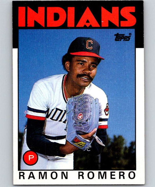 1986 Topps #208 Ramon Romero Indians MLB Baseball Image 1