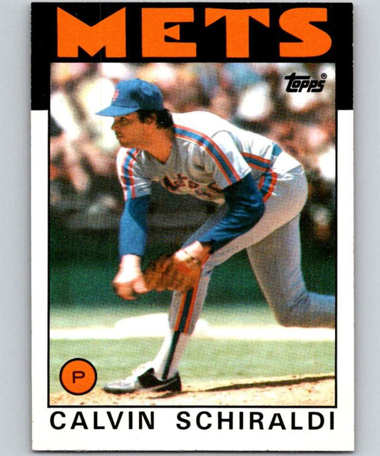 1986 Topps #210 Calvin Schiraldi Mets MLB Baseball Image 1