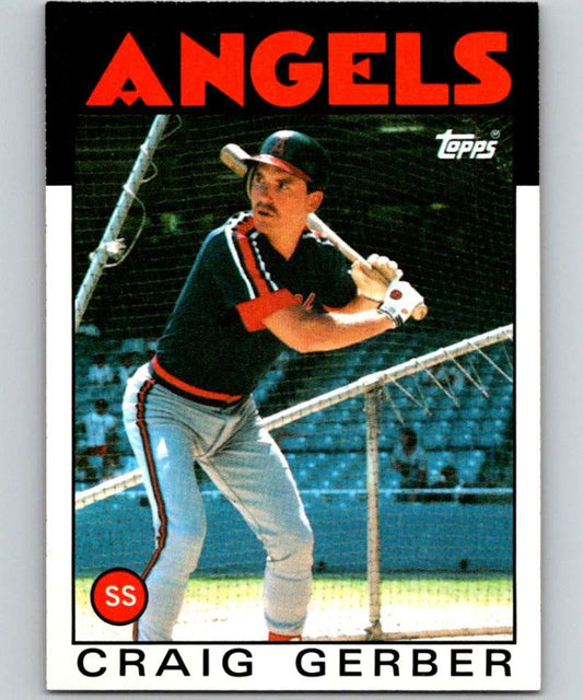 1986 Topps #222 Craig Gerber RC Rookie Angels MLB Baseball Image 1