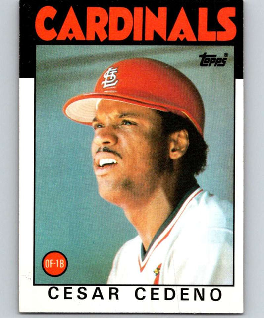1986 Topps #224 Cesar Cedeno Cardinals MLB Baseball Image 1