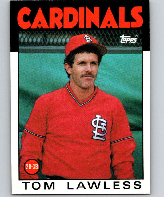 1986 Topps #228 Tom Lawless Cardinals MLB Baseball Image 1
