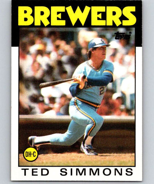 1986 Topps #237 Ted Simmons Brewers MLB Baseball Image 1