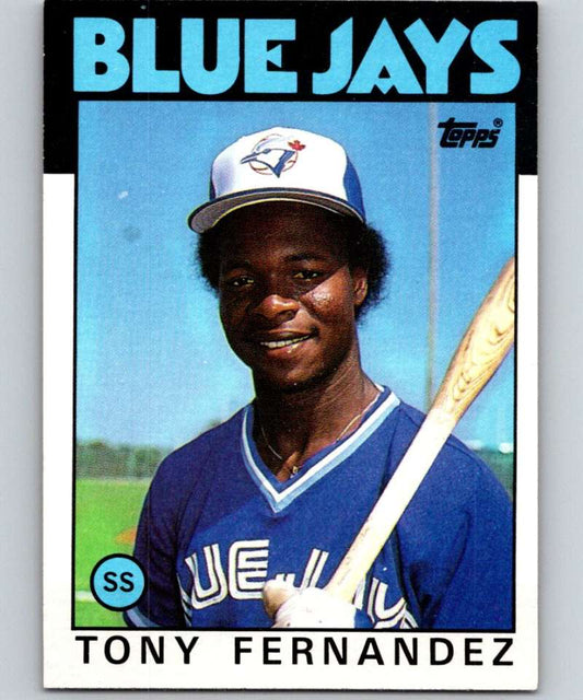 1986 Topps #241 Tony Fernandez Blue Jays MLB Baseball Image 1