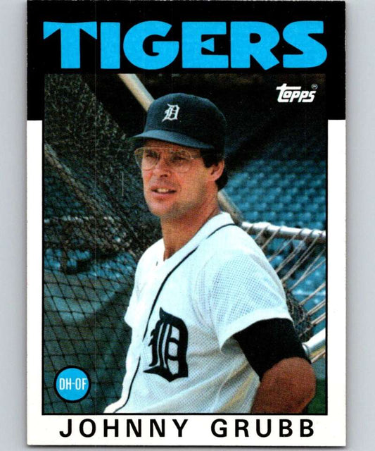 1986 Topps #243 Johnny Grubb Tigers MLB Baseball Image 1