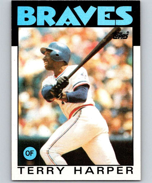 1986 Topps #247 Terry Harper Braves MLB Baseball Image 1