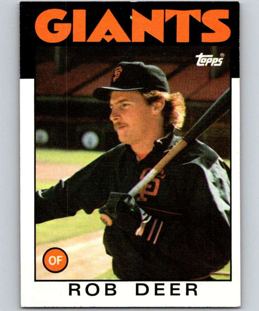 1986 Topps #249 Rob Deer Giants MLB Baseball Image 1
