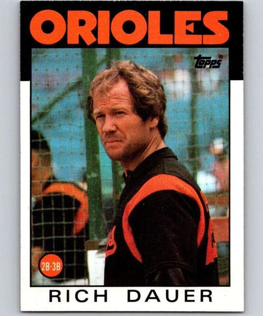 1986 Topps #251 Rich Dauer Orioles MLB Baseball Image 1