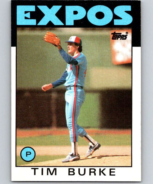 1986 Topps #258 Tim Burke RC Rookie Expos MLB Baseball