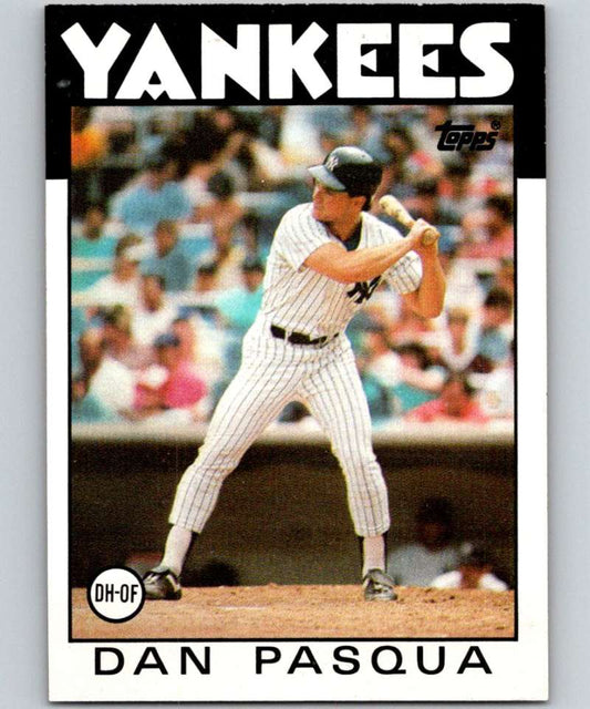1986 Topps #259 Dan Pasqua Yankees MLB Baseball Image 1