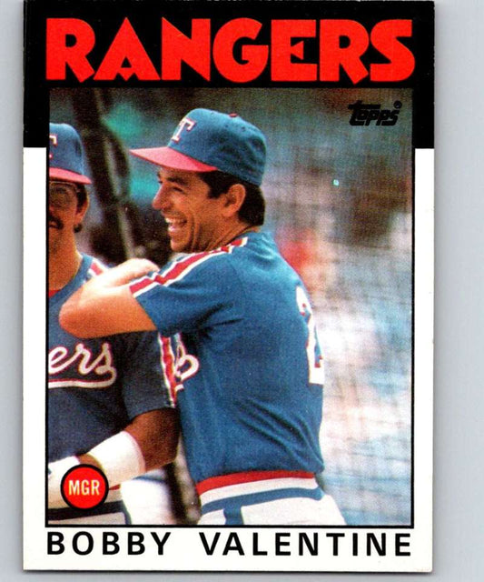 1986 Topps #261 Bobby Valentine Rangers MG MLB Baseball Image 1