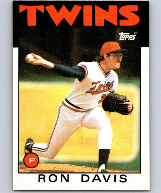 1986 Topps #265 Ron Davis Twins MLB Baseball Image 1