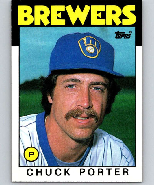 1986 Topps #292 Chuck Porter Brewers MLB Baseball Image 1