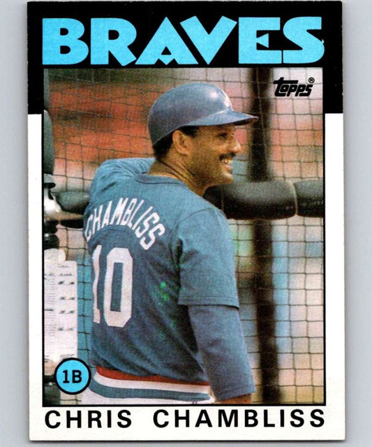 1986 Topps #293 Chris Chambliss Braves MLB Baseball Image 1