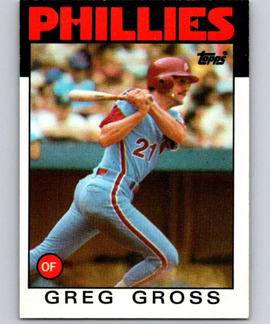 1986 Topps #302 Greg Gross Phillies MLB Baseball Image 1