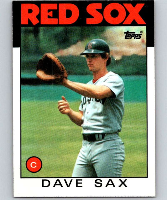 1986 Topps #307 Dave Sax Red Sox MLB Baseball Image 1