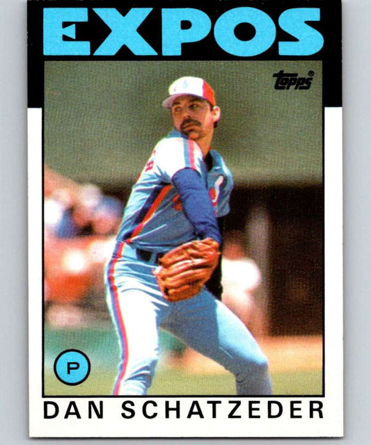 1986 Topps #324 Dan Schatzeder Expos MLB Baseball Image 1
