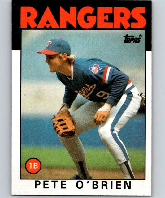 1986 Topps #328 Pete O'Brien Rangers MLB Baseball Image 1