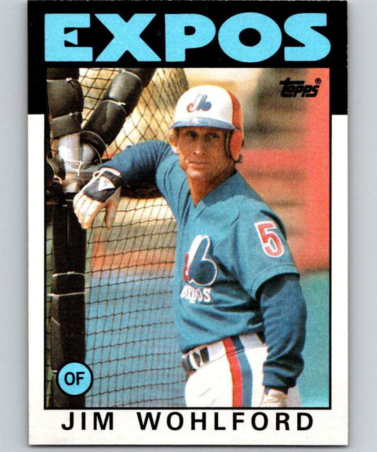 1986 Topps #344 Jim Wohlford Expos MLB Baseball Image 1
