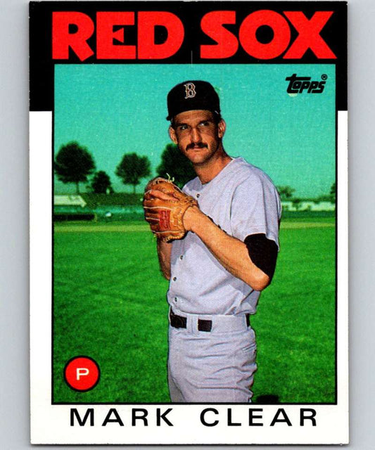 1986 Topps #349 Mark Clear Red Sox MLB Baseball Image 1
