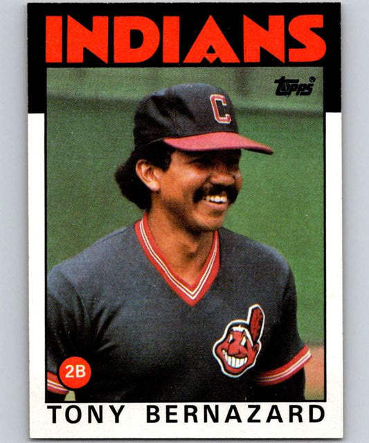 1986 Topps #354 Tony Bernazard Indians MLB Baseball Image 1