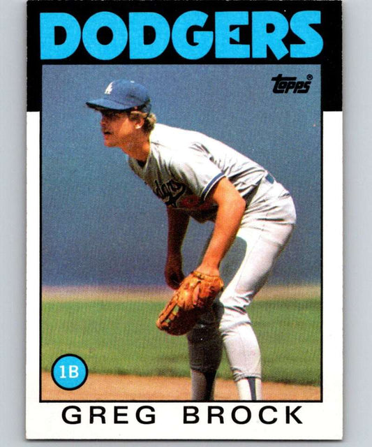 1986 Topps #368 Greg Brock Dodgers MLB Baseball Image 1