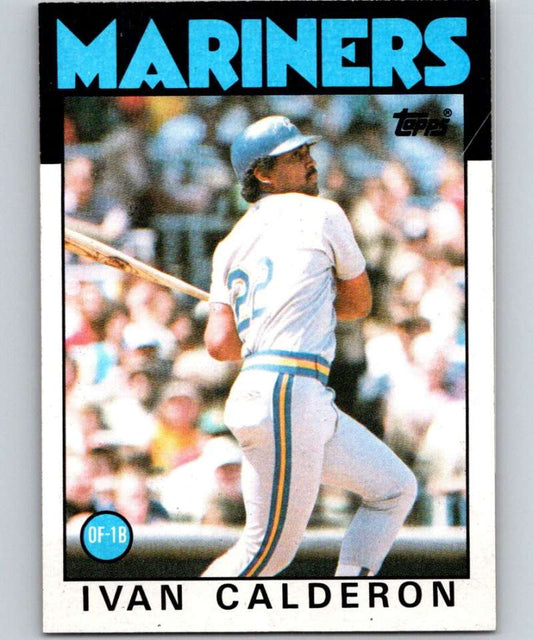 1986 Topps #382 Ivan Calderon RC Rookie Mariners MLB Baseball Image 1