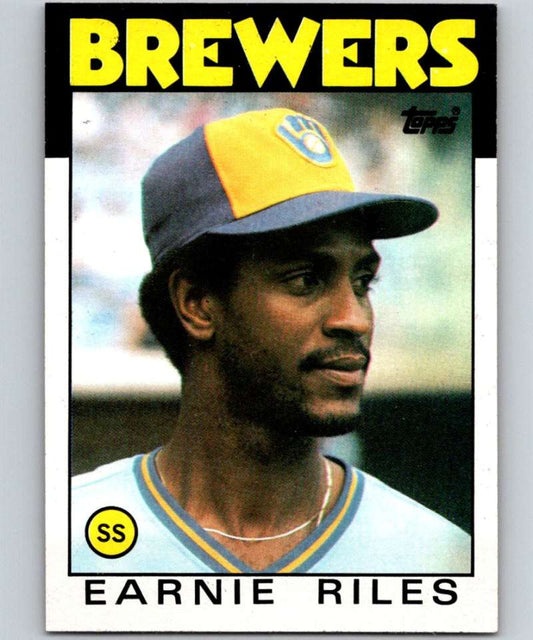 1986 Topps #398 Ernest Riles Brewers MLB Baseball Image 1
