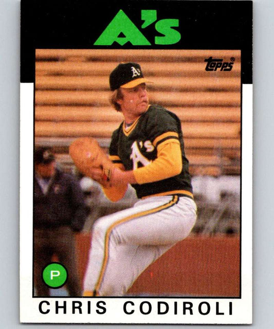 1986 Topps #433 Chris Codiroli Athletics MLB Baseball Image 1