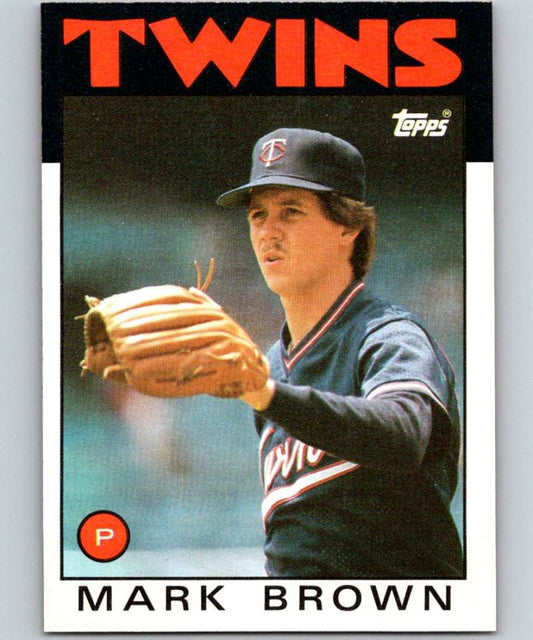1986 Topps #451 Mark Brown RC Rookie Twins MLB Baseball